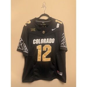 Nike Men's Travis Hunter #12 Colorado Buffaloes Black Game Jersey Size L